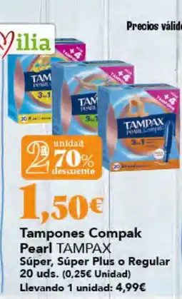 Gadis Tampax tampones compak pearl oferta
