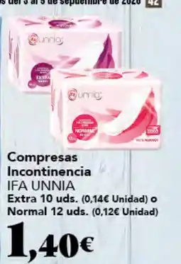 Gadis Ifa Unnia Compresas Incontinencia oferta