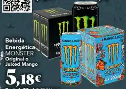 Gadis Monster bebida energética original o juiced mango oferta