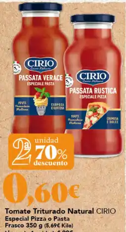 Gadis Cirio tomate triturado natural especial pizza o pasta oferta