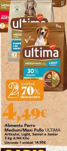 Gadis Última - alimento perro medium/maxi pollo oferta