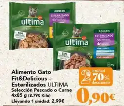 Gadis Última - alimento gato fit&delicious esterilizados oferta