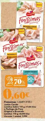 Gadis Campofrío - jamon cocido, lonchas o pechuga de bacala o pechuga de bacala oferta