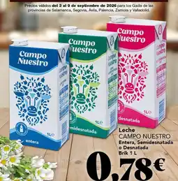 Gadis Campo nuestro - leche entera, semidesnatada o desnatada oferta