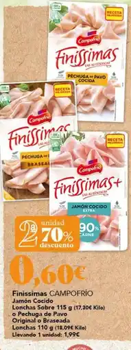 Gadis Campofrío - finissimas jamón cocido, lechaldre sobre oferta