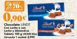 Gadis Lindt - chocolate con leche o con leche y almendras oferta