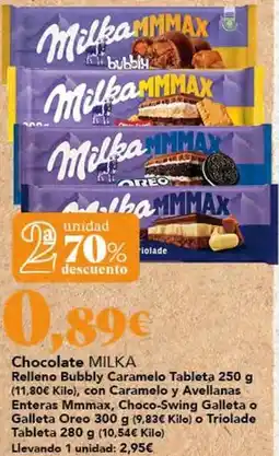 Gadis Milka - chocolate relleno bubby caramelo tableta oferta