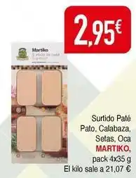 Masymas Martiko - surtido pate pato, calabaza, setas, oca oferta