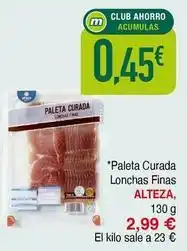 Masymas Alteza - paleta curada lonchas finas oferta