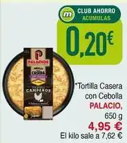 Masymas Palacio - tortilla casera con cebolla oferta