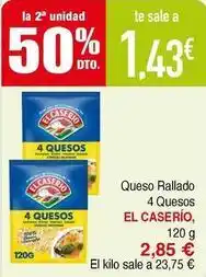 Masymas El caserío - queso rallado 4 quesos oferta
