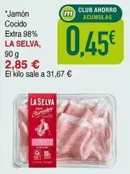 Masymas La selva - jamón cocido extra 98% oferta
