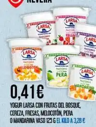 Claudio Larsa - yogur con frutas del bosque, cereza, fresas, melocoton, pera o mandarina oferta