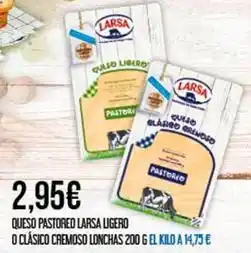 Claudio Larsa - queso pastored ligero o clasico cremoso lonchas oferta