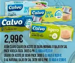 Claudio Calvo - atun claro en aceite de oliva normal o bajo en sal oferta