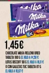 Claudio Milka - chocolate relleno oreo oferta
