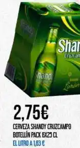 Claudio Shandy - cerveza cruzcampo oferta
