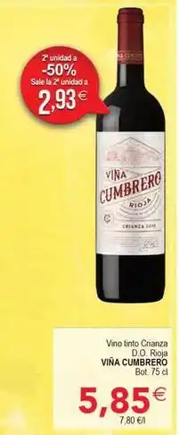 SPAR Viña cumbrero - vino tinto crianza d.o. vina oferta