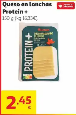 Alcampo Auchan - queso en lonchas protein + oferta