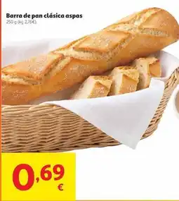 Alcampo Barra de pan clasica aspas oferta