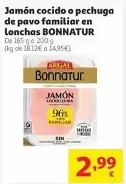 Alcampo Bonnatur - jamon cocido o pechuga de pavo familiar en lonchas oferta