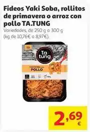 Alcampo Ta tung - fideos yaki soba, rollitos de primavera o arroz con pollo oferta