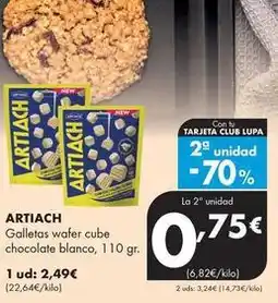 Supermercados Lupa Artiach - galletas wafer cube chocolate blanco oferta