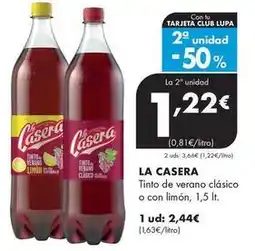 Supermercados Lupa La casera - tinto de verano clasico o con limón oferta