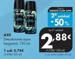 Supermercados Lupa Axe - desodorante aqua bergamot oferta