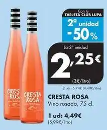 Supermercados Lupa Cresta rosa - vino rosado oferta