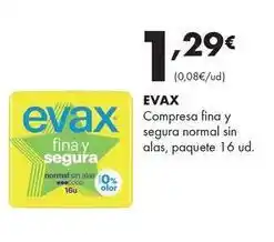 Supermercados Lupa Evax - compresa fina y segura normal sin alas, paquete oferta