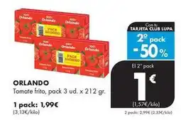 Supermercados Lupa Orlando - tomate frito oferta