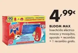 Supermercados Lupa Bloom - max insecticida eléctrico moscas y mosquitos, aparato + recambio + recambio gratis oferta