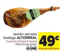 Carrefour Altorreal - jamón serrano bodega oferta