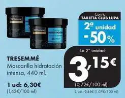 Supermercados Lupa Tresemmé - mascarilla hidratacion intensa oferta