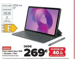 Carrefour Lenovo - pack tablet idea tab + teclado + pen oferta