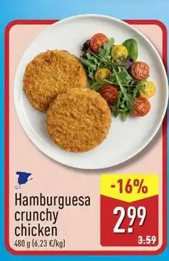 ALDI Hamburguesa crunchy chicken oferta