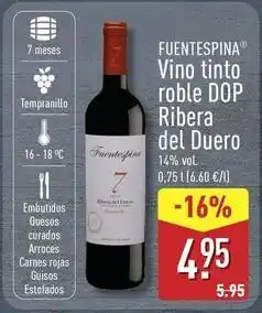 ALDI Fuentespina - vino tinto roble dop ribera del duero oferta