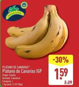 ALDI Platano de canarias igp oferta
