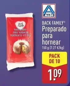 ALDI Back family - preparado para hornear oferta