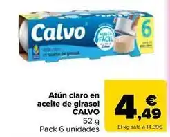 Carrefour Market Calvo - atun claro en aceite de girasol oferta