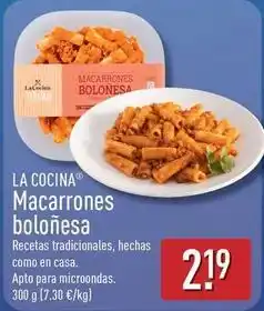 ALDI La cocina - macarrones bolonesa oferta