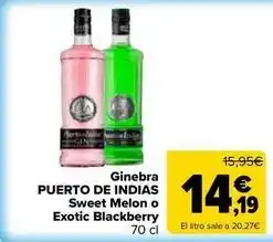 Carrefour Market Puerto de indias - ginebra sweet melon o exotic blackberry oferta