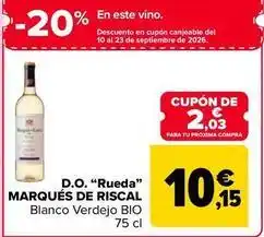 Carrefour Market Marqués de riscal - d.o. rueda oferta