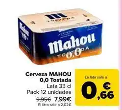 Carrefour Market Mahou - cerveza 0,0 tostada oferta