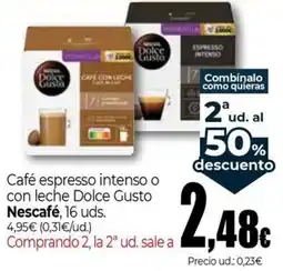 UDACO Nescafé Dolce Gusto café espresso intenso o con leche oferta