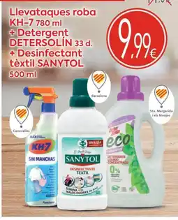 Valvi Supermercats Llevataques roba KH-7 + Detergent DETERSOLÍN + Desinfectant tèxtil SANYTOL oferta