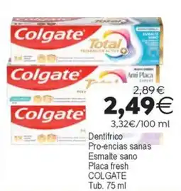 Plenus Supermercados Colgate dentífrico pro-encías sanas esmalte sano placa fresh oferta