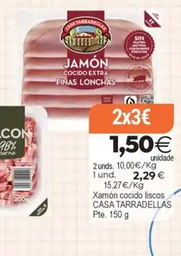 Plenus Supermercados Casa Tarradellas jamón cocido extra finas lonchas oferta
