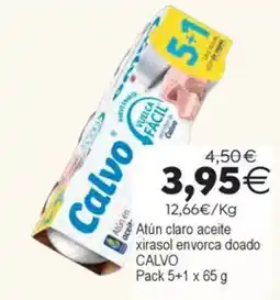 Plenus Supermercados Calvo atún claro aceite xirasol envorca doado oferta
